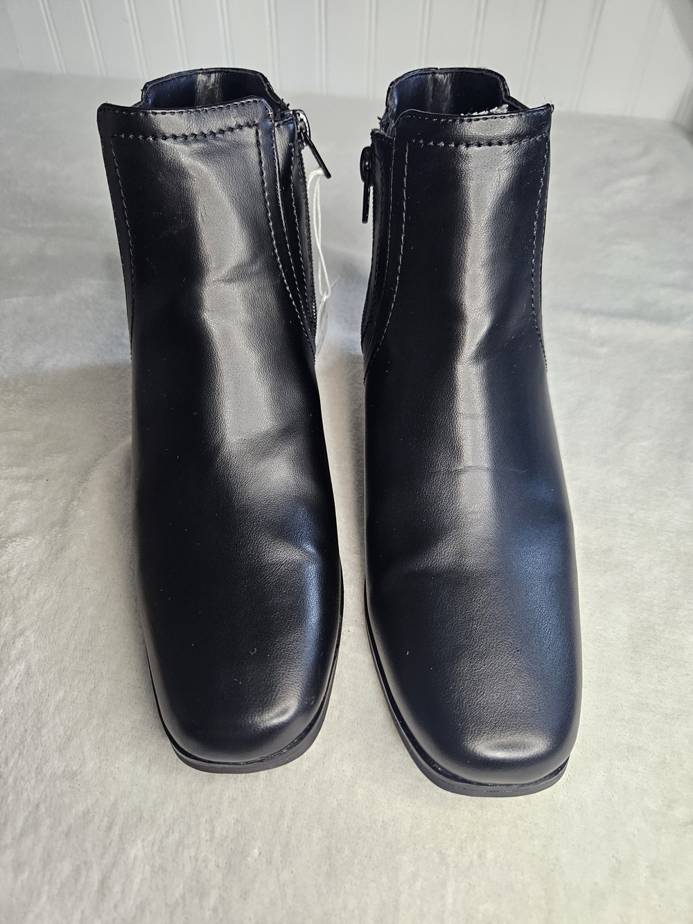 Predictions Black Zip-Front Ankle Boots